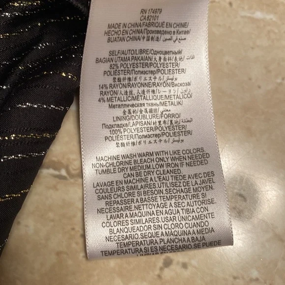 BCBG NWOT sharp looking black/gold, see measurements in photos below. - Picture 7 of 7